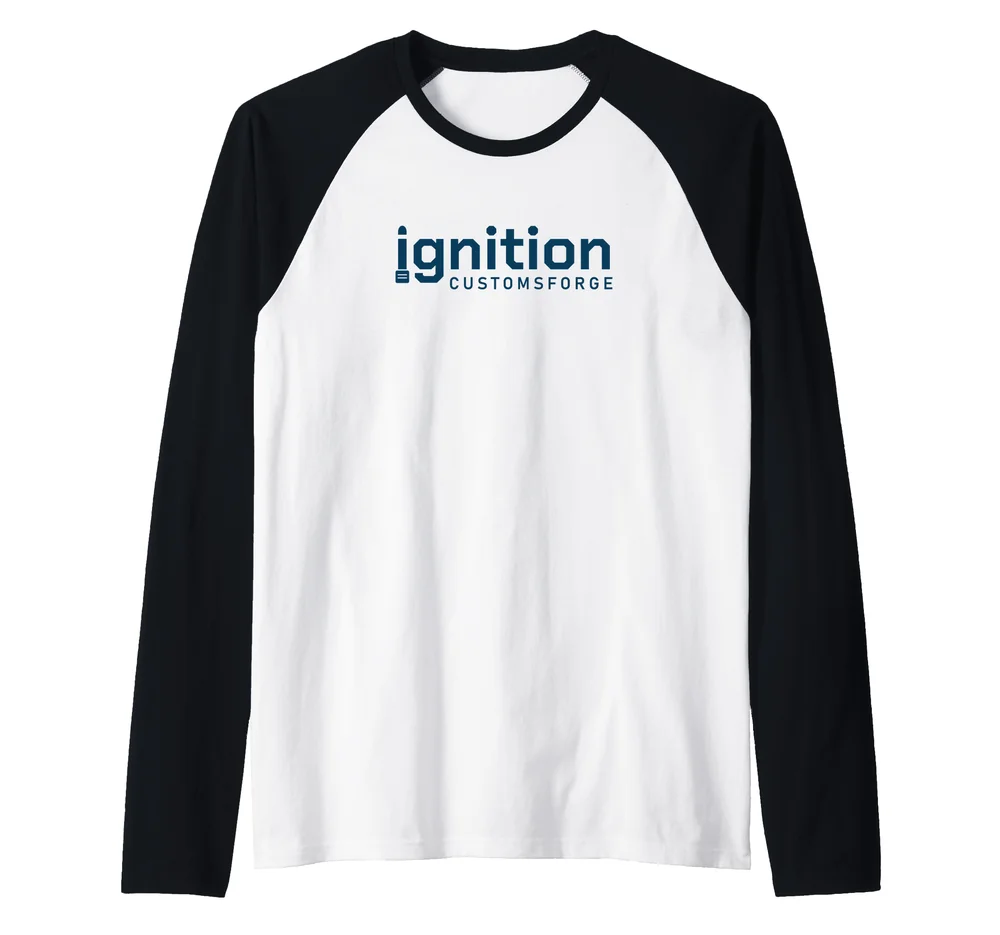 Ignition Logo Raglan Baseball Tee, front